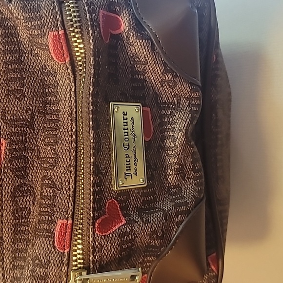 Juicy Couture heart design backpack outer pocket goldtone metal zippers - Picture 4 of 10